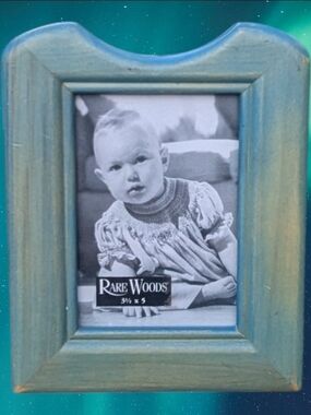 Rare Woods 3.5x5 Rustic Blue-Green Wood Picture Frame